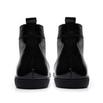 Patent + Smooth Leather Perforated High-Top // Black (Euro: 46)