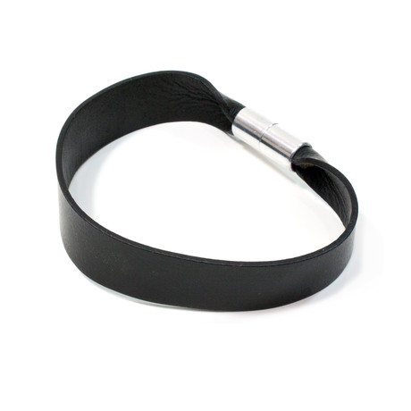 Lobos Strap Leather Bracelet // Black // 15MM (Small)