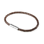 Leather Bracelet // Aluminum Clasp // Antique Brown // 3MM (Small)