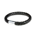 PRO Leather Magnet Therapy Bracelet // Black // 8MM (Small)
