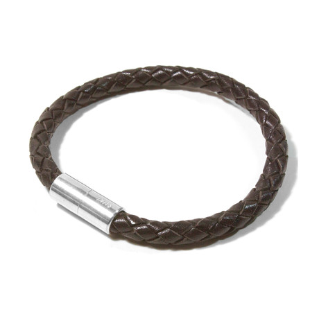 PRO Leather Magnet Therapy Bracelet // Dark Brown // 6MM (Small)