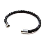 PRO Leather Magnet Therapy Bracelet // Black // 6MM (Small)
