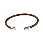 Leather Bracelet // Aluminum Clasp // Brown // 4MM (Small)
