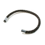 Leather Bracelet // Aluminum Clasp // Dark Brown // 6MM (Small)