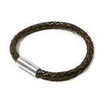 Leather Bracelet // Aluminum Clasp // Dark Brown // 6MM (Small)