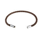 Leather Bracelet // Aluminum Clasp // Dark Brown // 4MM (Small)