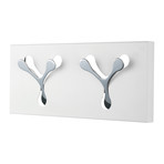 Wall Coat Hanger // Set of 2 (Silver + White)