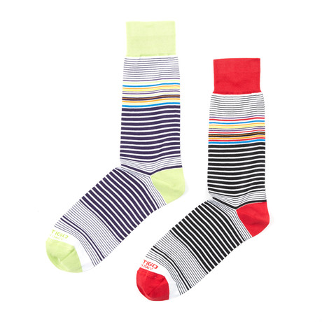 Dress Socks // Grey Thin Stripe // Pack of 2