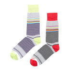 Dress Socks // Grey Thin Stripe // Pack of 2