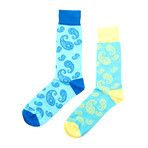 Dress Socks // Turquoise Paisley // Pack of 2