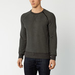 Zip Neck Sweatshirt // Black (L)