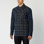 Plaid Button Up // Blue (L)