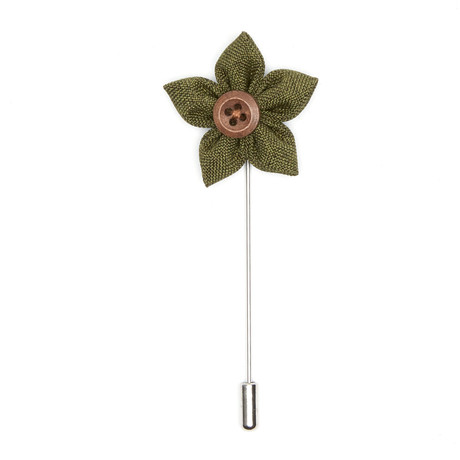 Flower Lapel Pin // Dark Green