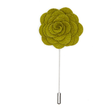 Flower Lapel Pin // Olive Green