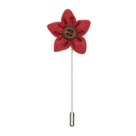 Flower Lapel Pin // Red Texture