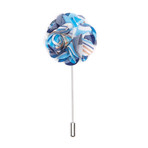 Plaid Lapel Pin // Blue