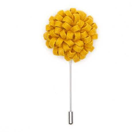 Looped Flower Lapel Pin // Yellow