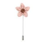 Flower Lapel Pin // Rose Pink Tweed