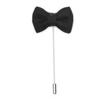 Bow Flower Lapel Pin // Black