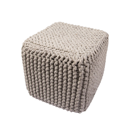 Wool Pouf // Gray