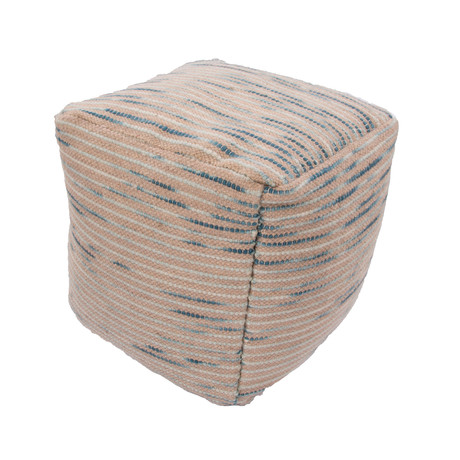 Wool + Cotton Pouf // Blue