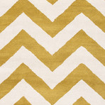 Contemporary Chevrons Pattern Area Rug // Green + Ivory (2' x 3')