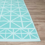 Flatweave Tribal Pattern Area Rug // Blue (3' x 5')