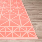 Flatweave Tribal Pattern Area Rug // Pink (5' x 8')