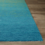 Abstract Pattern Area Rug // Blue + Green (7.6' x 9.6')