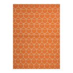 Tribal Pattern Area Rug // Orange + Ivory (5' x 7.6')