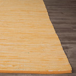 Flatweave Solid Pattern Area Rug // Yellow + Gold (5' x 8')