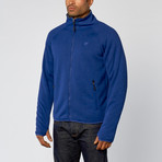 Fleece Bonded Mock Neck Jacket // Navy Heather (M)