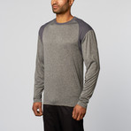 Performance Crew Long Sleeve Shirt // Light Grey Heather + Grey (M)