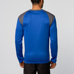 Performance Crew Long Sleeve Shirt // Royal + Grey (L)