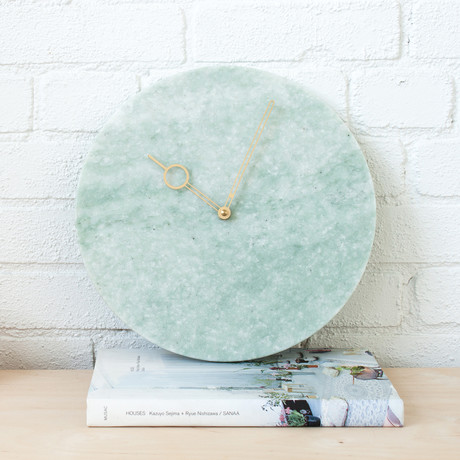 Marble Wall Clock // Ming Green