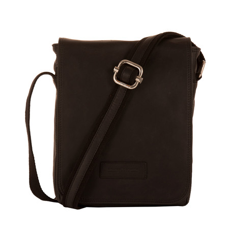 Leather Flap Bag (Black)