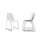 Stack Chair // Chrome Base // Glossy White Shell