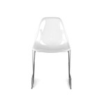 Stack Chair // Chrome Base // Glossy White Shell