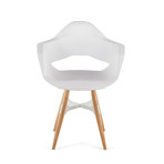 Zig Zag Legenda Armchair // White Shell + Natural Ash Wood