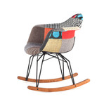 Diamond Patchwork Rocker Chair // Black Base