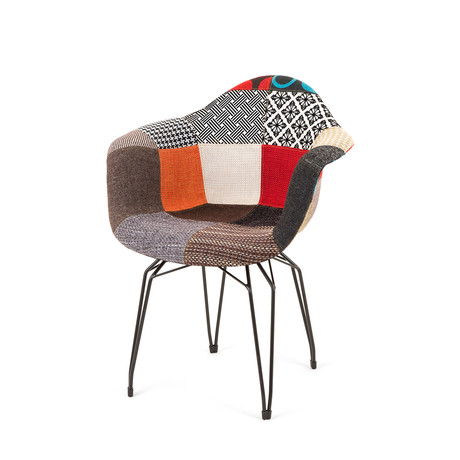 Diamond Patchwork Armchair // Black Base