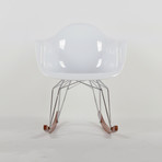 Diamond Rocker Chair // Chrome Base + White Shell