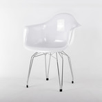 Diamond Armchair // Chrome Base + White Shell