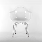 Diamond Armchair // Chrome Base + White Shell