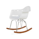 Diamond Rocker Chair // Chrome Base + White Shell