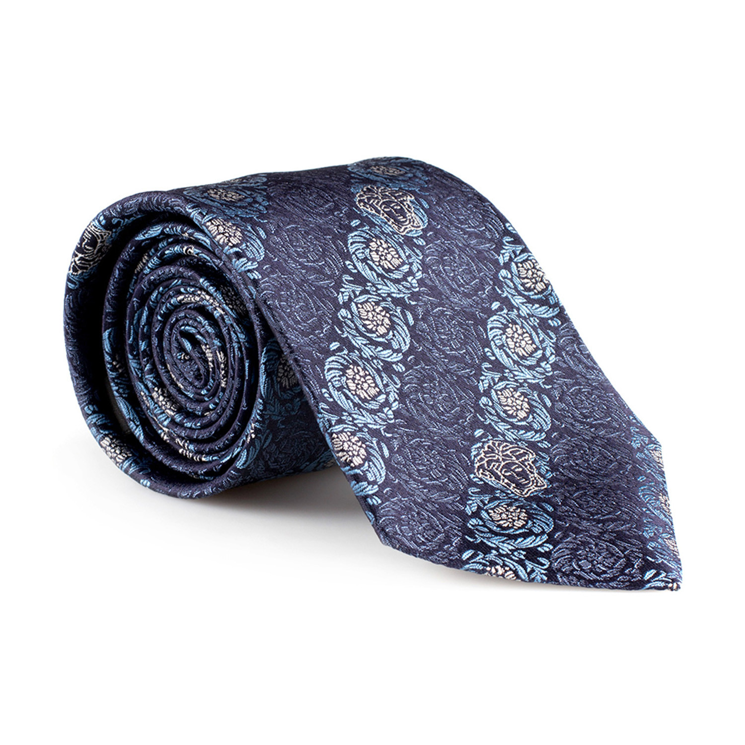 Silk Tie // Blue Medusa Stripe - Versace Ties - Touch of Modern