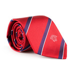 Eli Silk Tie // Red + Navy Stripe