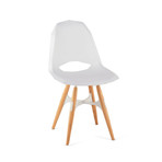 Zig Zag Legenda Side Chair // White Shell + Natural Ash Wood