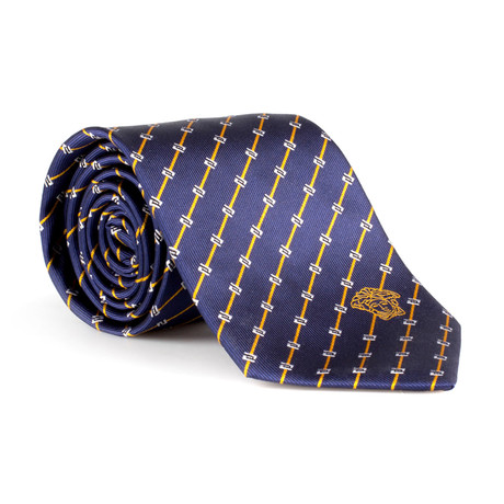 Hephaestus Stripe Silk Tie // Blue + Yellow
