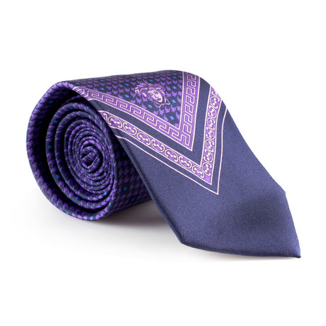 Silk Tie // Purple Herringbone